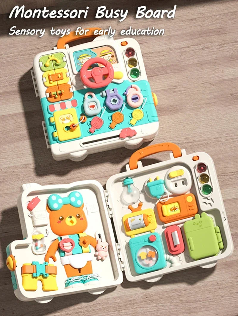 Montessori Sensory Busy Board Toy for Toddlers | Learning Fun