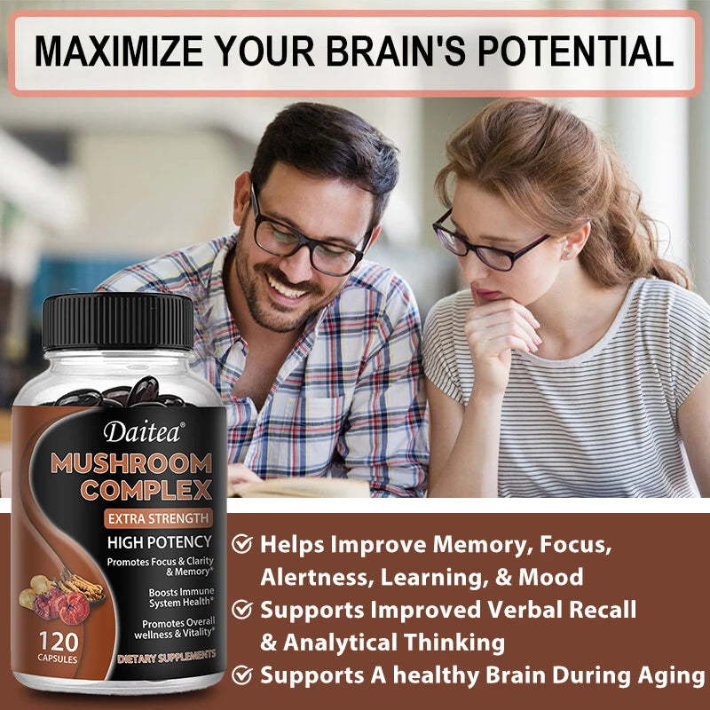Brain Boosting Mushroom Capsules | Memory & Focus Supplement