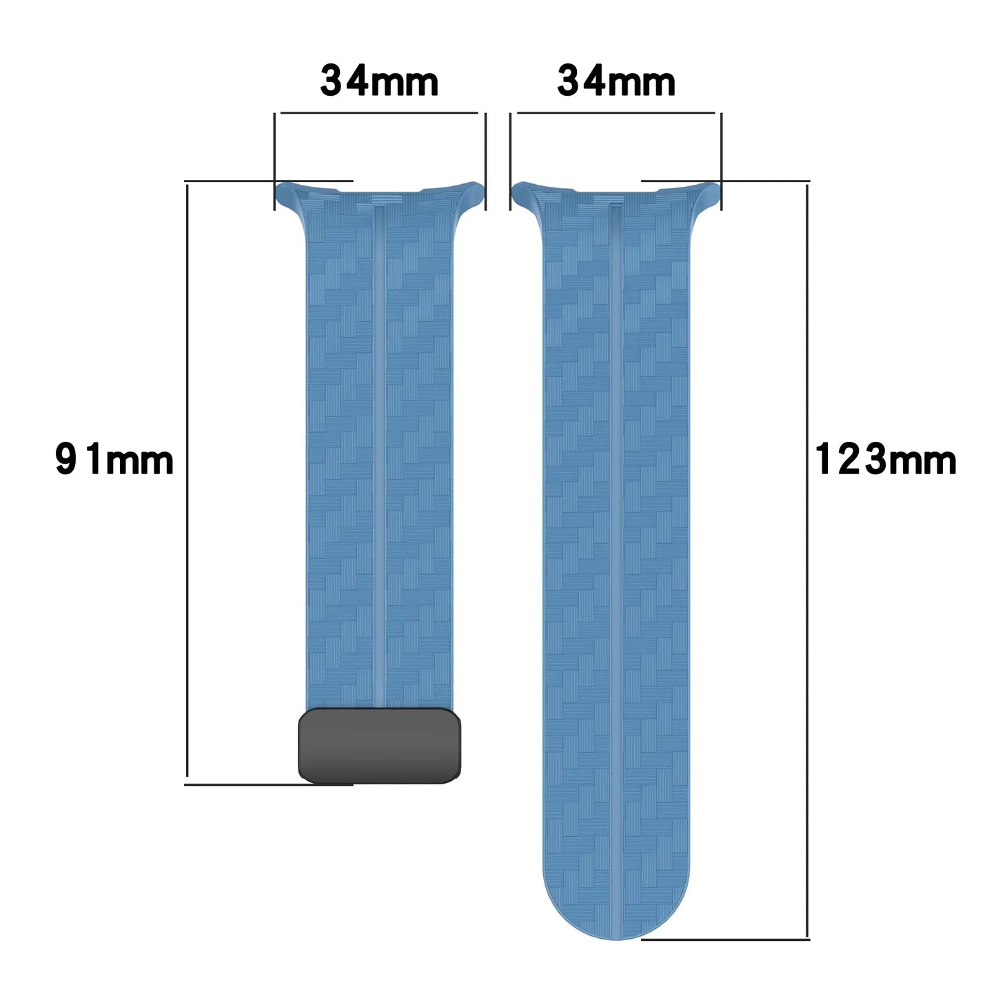 Silicone Sport Strap for 47mm Smartwatch | Magnetic Folding Clasp