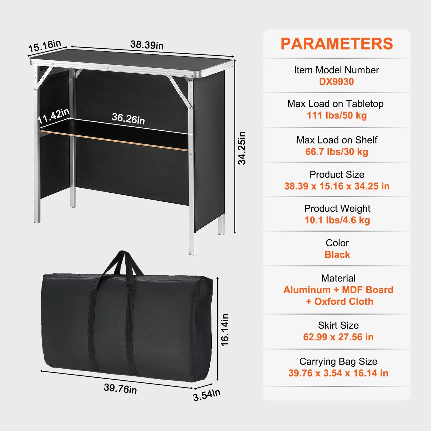 Folding Portable Bar Table | Ideal for Events and Exhibitions