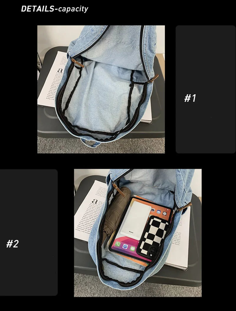 Trendy Denim Backpack for Students | Durable & Stylish Design