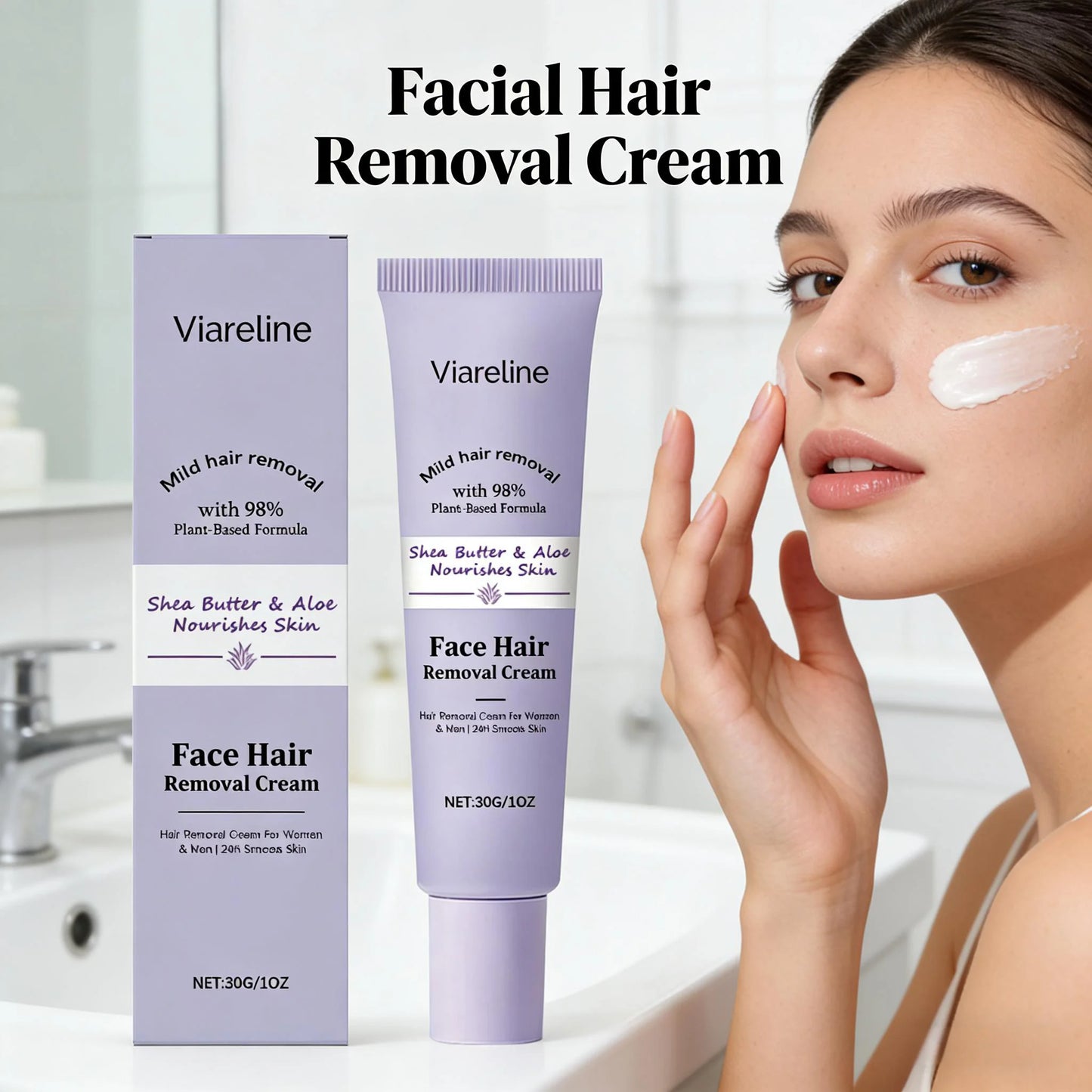 Gentle Facial Hair Removal Cream | Painless Skin Care Solution
