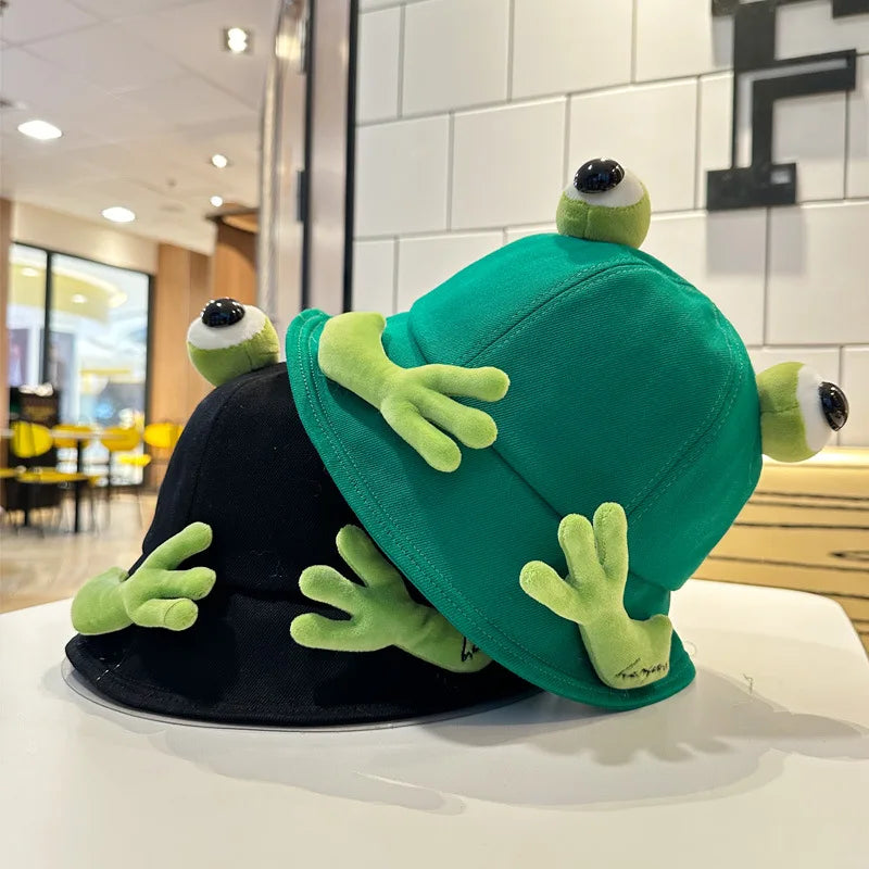 Cute Big Eyes Frog Bucket Hats | Stylish Sun Protection Cap