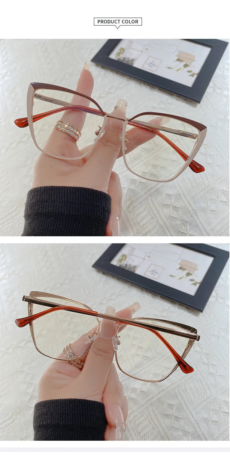 Retro Cat Eye Photochromic Reading Glasses for Women | Anti Blue Light