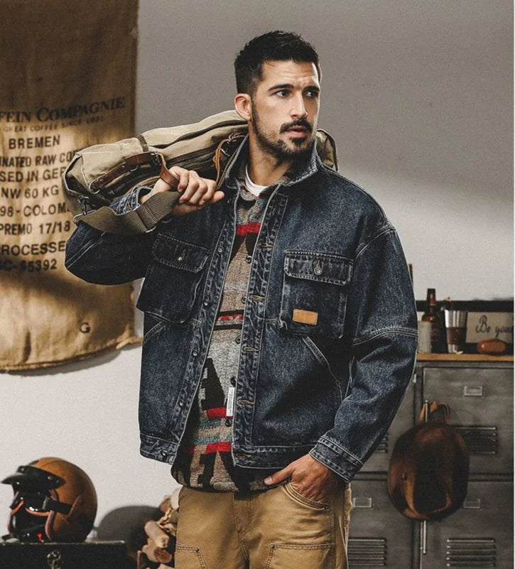 Trendy Loose Cowboy Coat for Men | Casual Denim Jackets