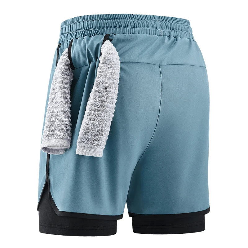 Men's 2-in-1 Camo Running Shorts | Quick Dry Gym Wear