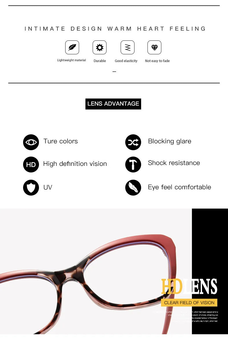 Trendy Cat Eye Blue Light Blocking Eyeglasses for Women