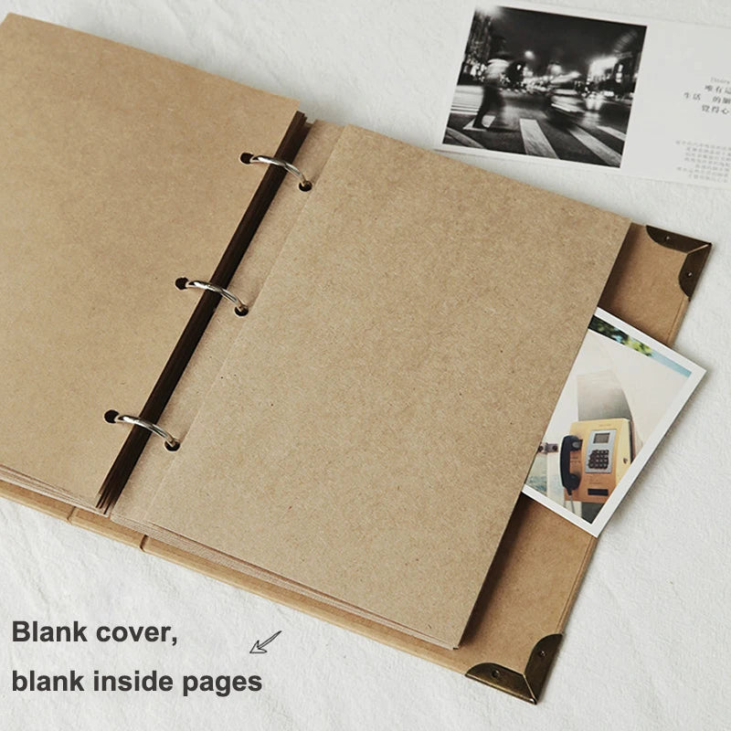 Retro Kraft Paper Cover Photo Album | Wedding Guest Book & Scrapbook