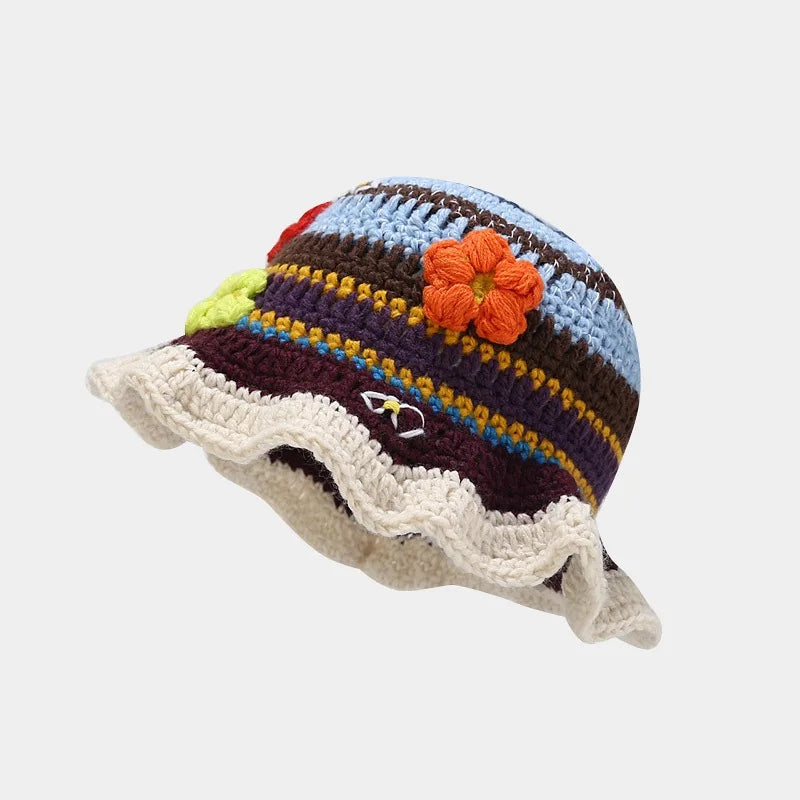 Women's Flower Crochet Bucket Hat | Handmade Spring Summer Style