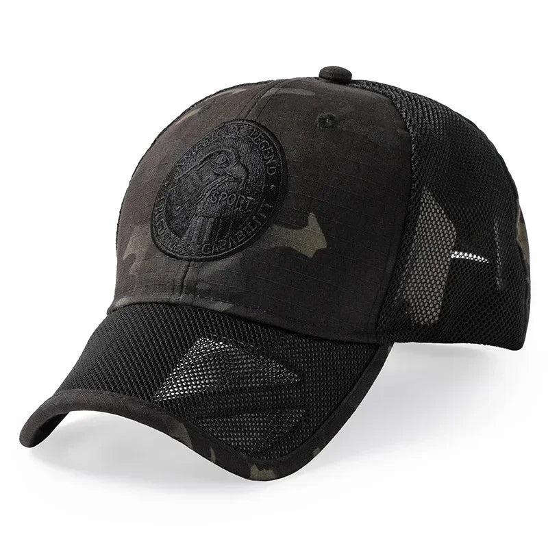 Plus Size Mesh Baseball Cap | Stylish Camo Snapback Sun Hat