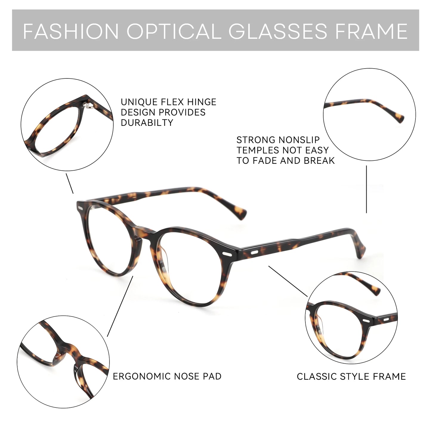 Stylish Round Prescription Glasses for Men & Women | Modern Look