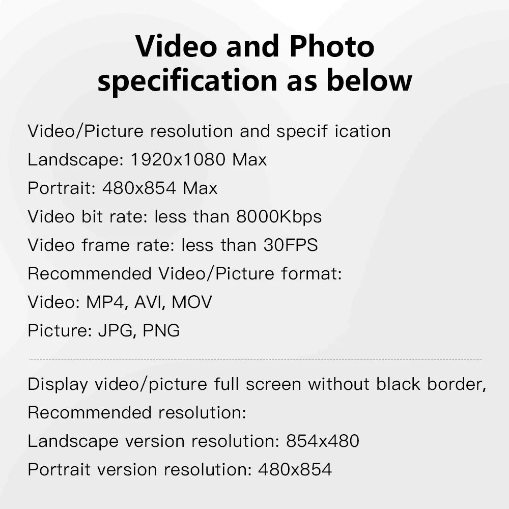 5-Inch Acrylic Digital Photo Frame | USB Charging & Video Playback