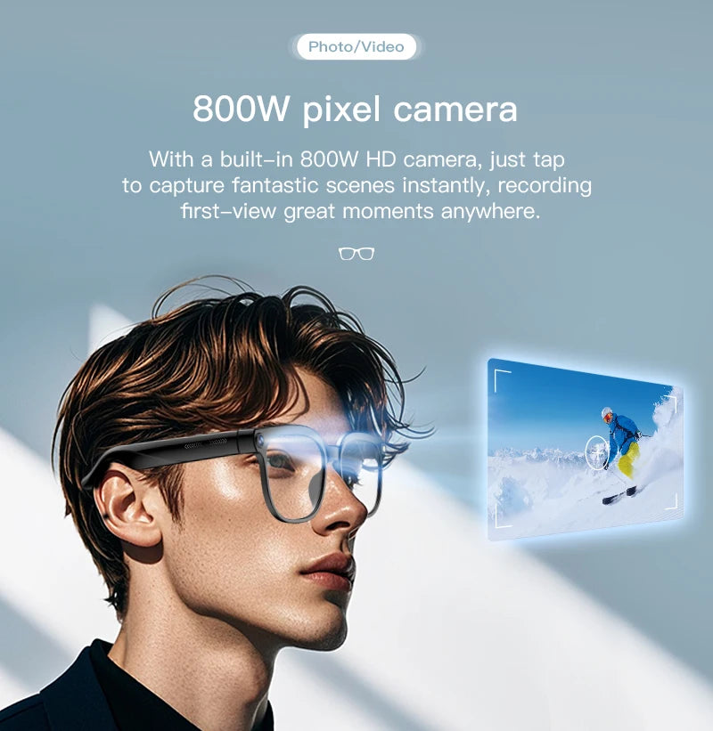 Smart AI Glasses with HD Video, Bluetooth & Music Playback
