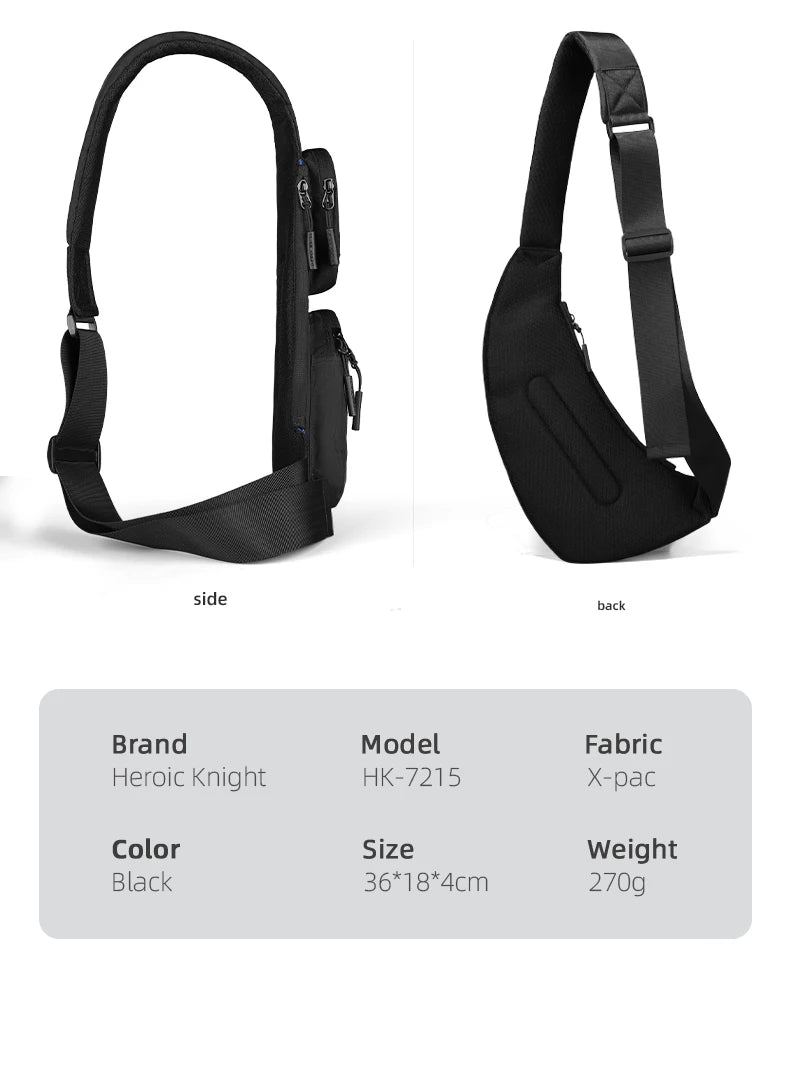 Durable Men's Sling Bag | Waterproof Crossbody & Waist Pack