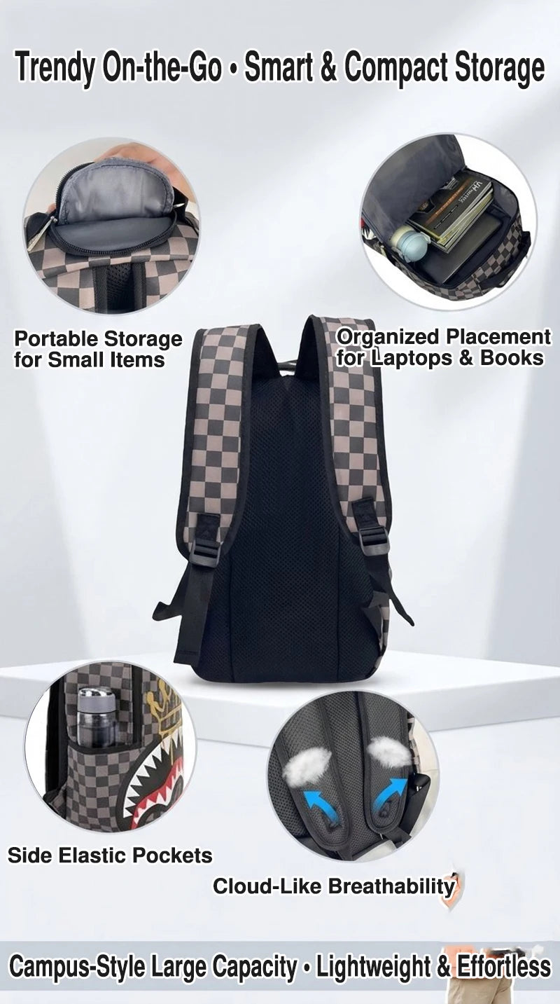 Trendy Large-Capacity Shark Mouth Backpacks for All Ages