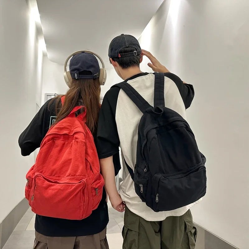 Vintage Washed Canvas Backpack | Stylish School & Travel Bag