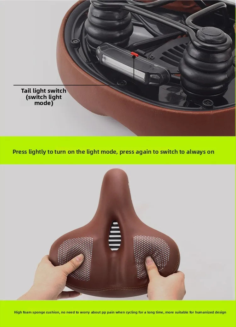 Oversized Soft Padded Bicycle Seat Cushion for Men & Women