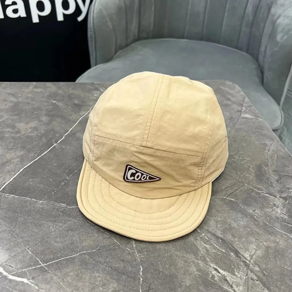 Unisex Vintage 5 Panel Embroidered Short Brim Cap | Quick Dry Hat