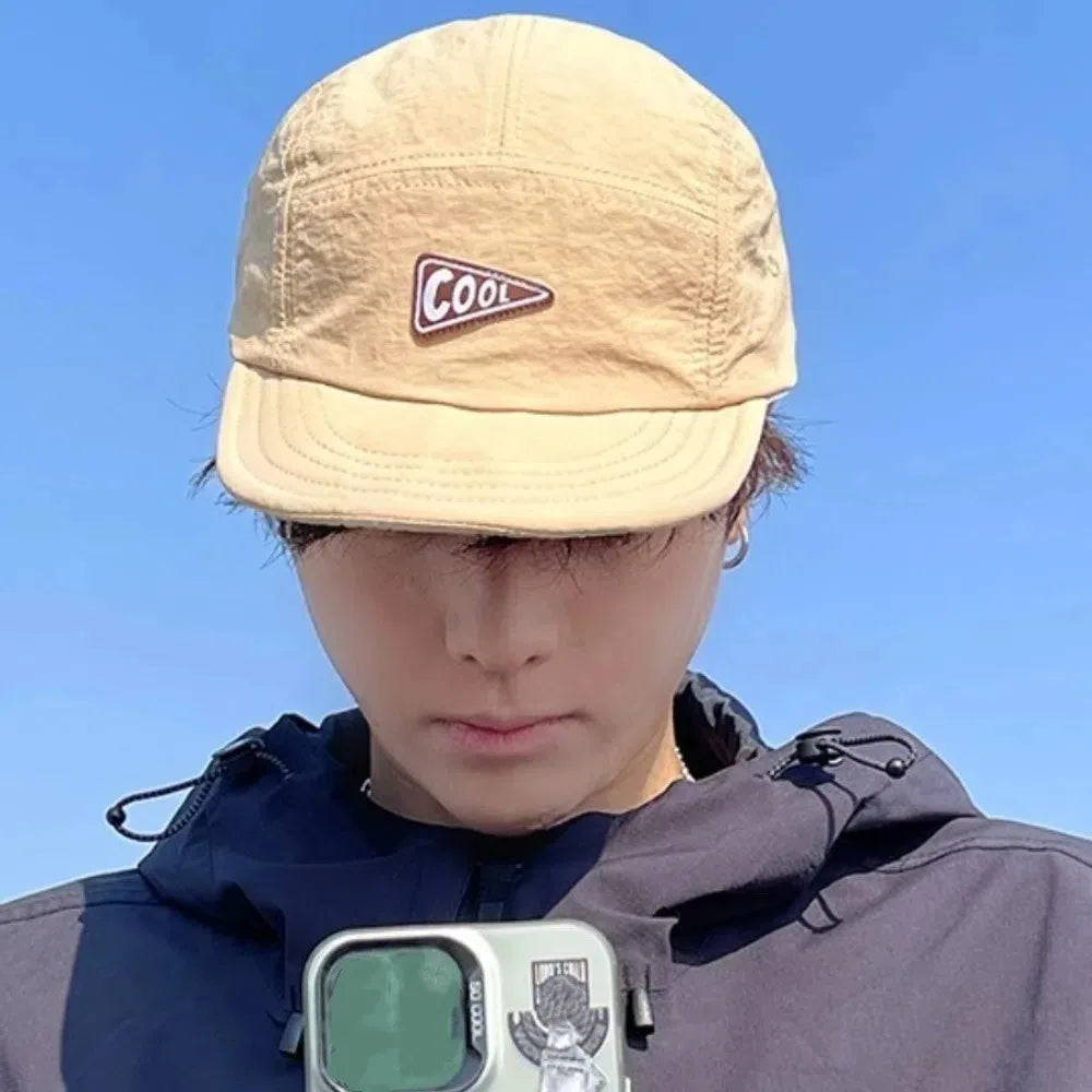 Unisex Vintage 5 Panel Embroidered Short Brim Cap | Quick Dry Hat