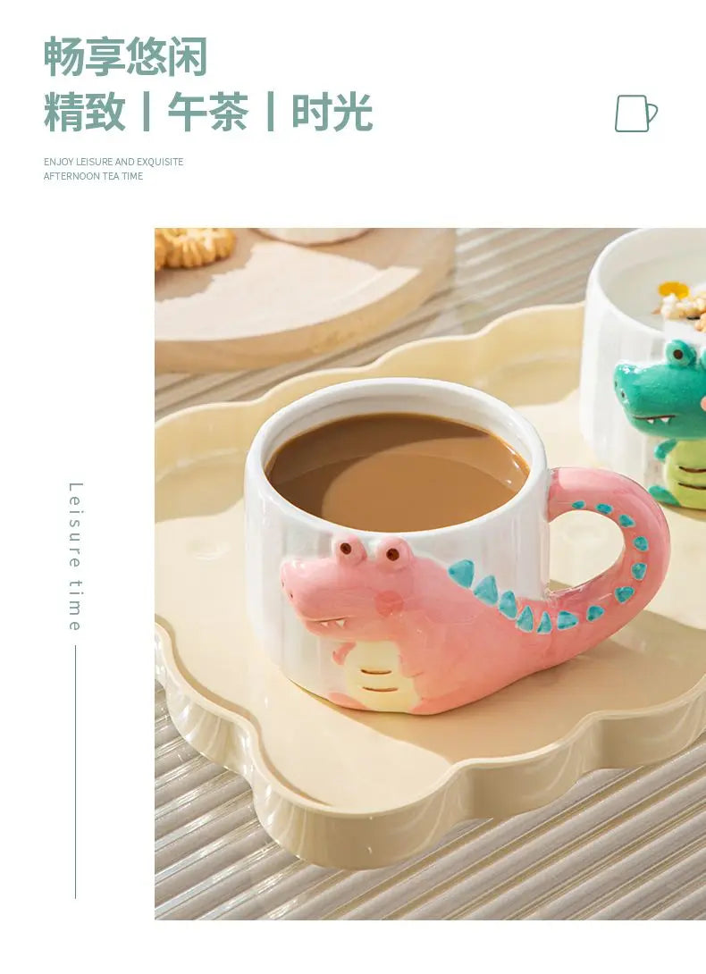 Cute Dinosaur Mug | Colorful Ceramic Coffee Cup for Home & Gifts