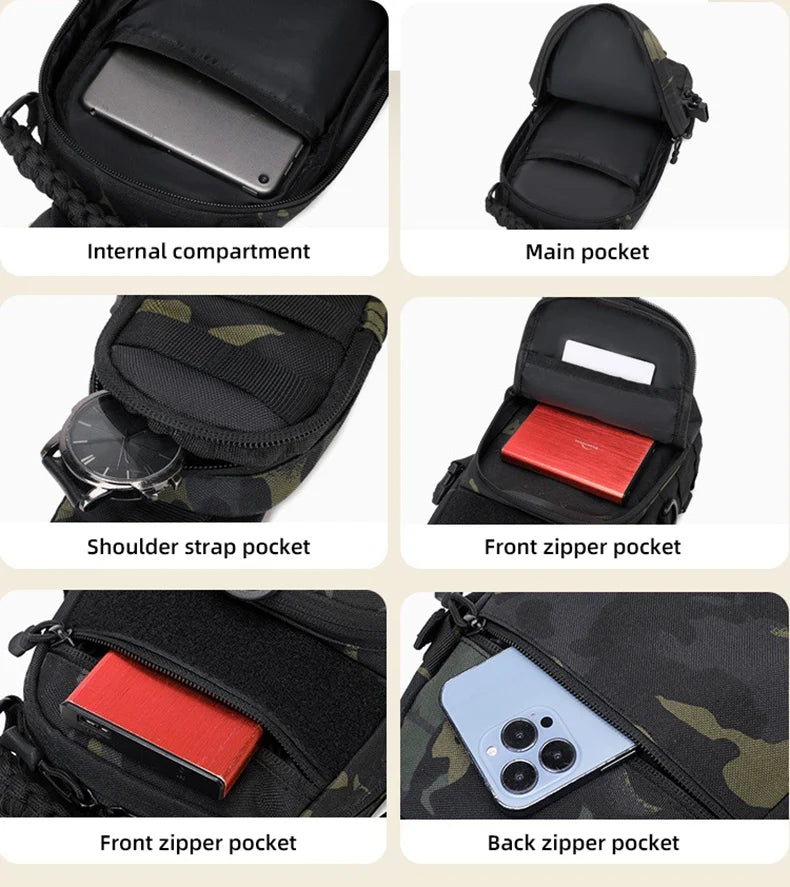 Tactical Men's Camping Chest Bag | Versatile Outdoors Sling Backpack