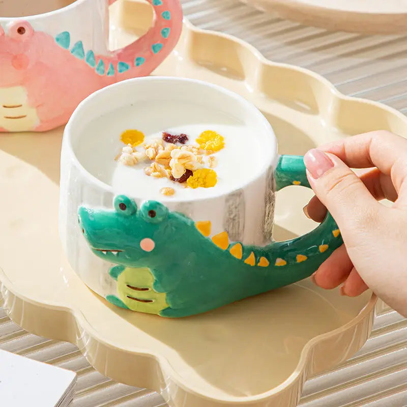 Cute Dinosaur Mug | Colorful Ceramic Coffee Cup for Home & Gifts