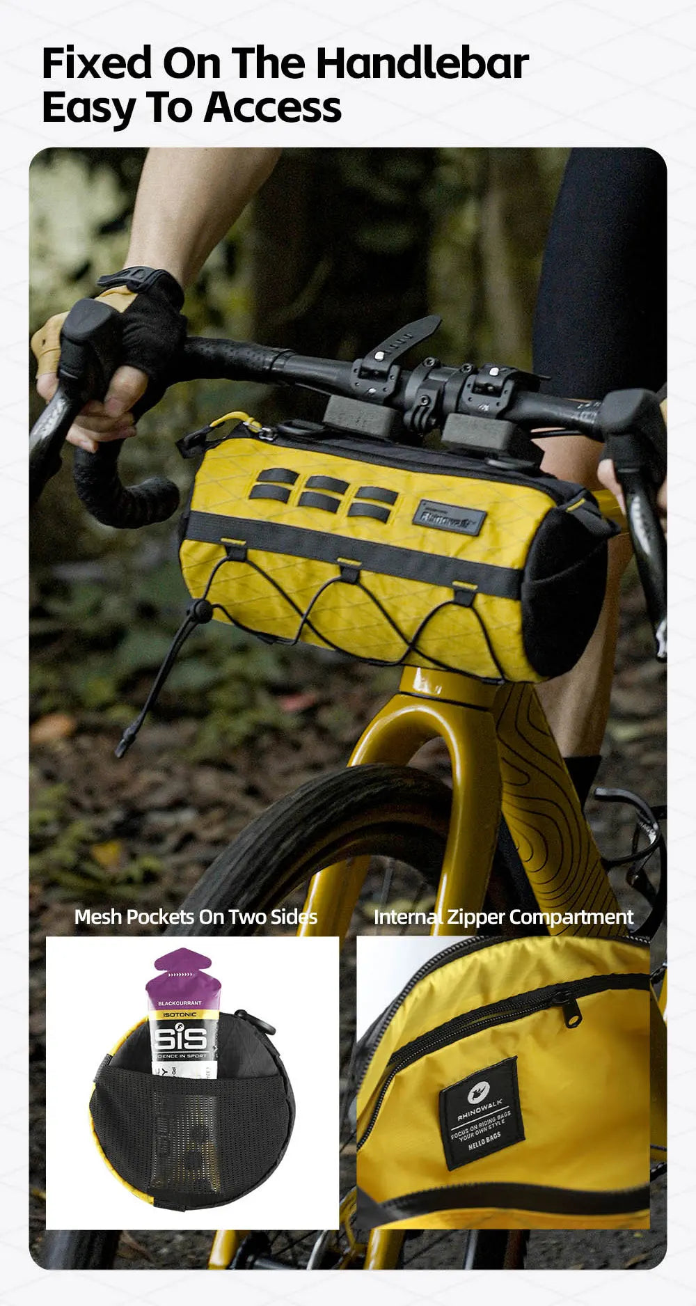 Durable Bike Handlebar Bag | 2.8L Wear-Resistant Bicycle Bag