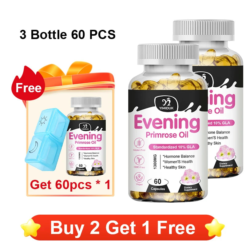 Evening Primrose Oil 1300mg | Balance Hormones & Enhance Skin Health