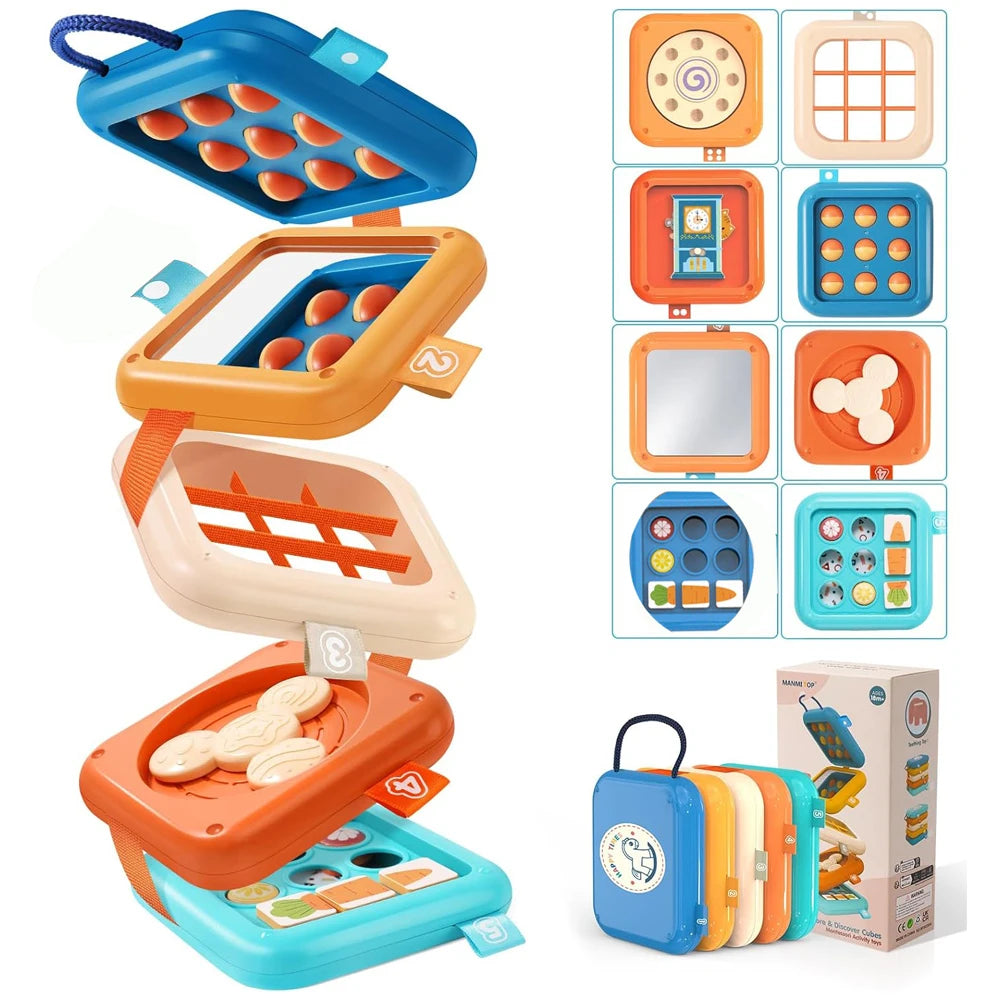 Montessori Busy Board Activity Cube | Sensory Toys for Kids 1+