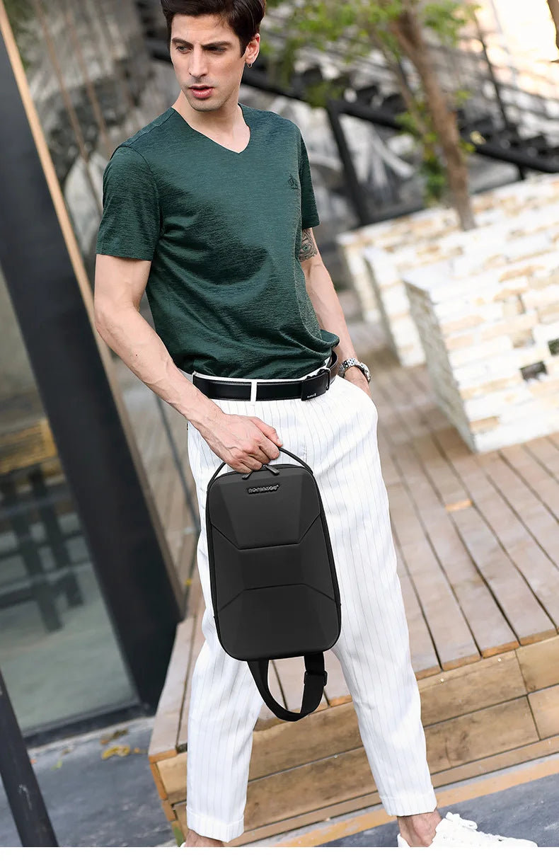 Men's Waterproof Chest Bag with USB Port | Stylish & Lightweight