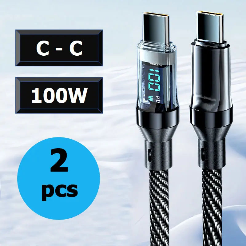High-Speed 100W Type C to Type C Data Transfer & Charge Cable