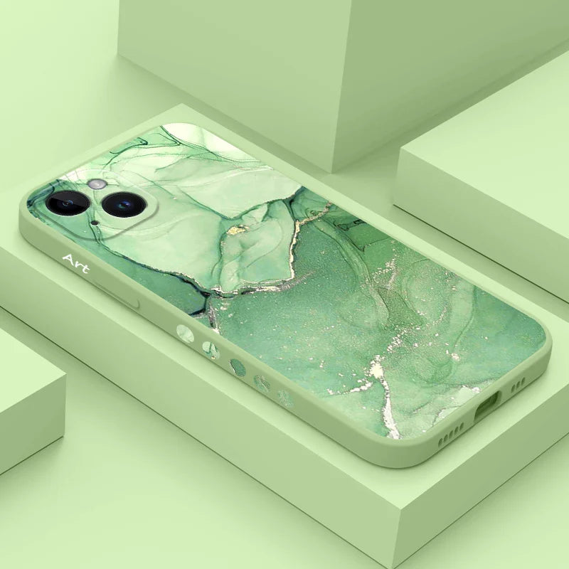 Marble Texture Phone Case For iPhone 16 16E 15 14 13 12 11 X XR XS SE2 SE2020 8 7 6 6S Plus Pro Max Mini Silicone Cover