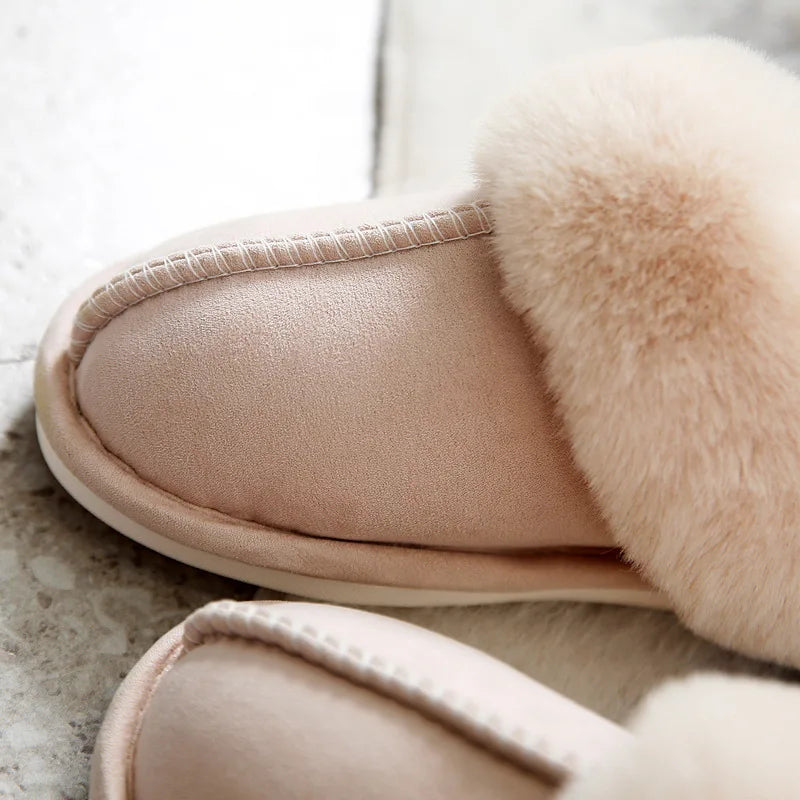 Women's Luxury Faux Suede Plush Slippers | Cozy Winter House Shoes