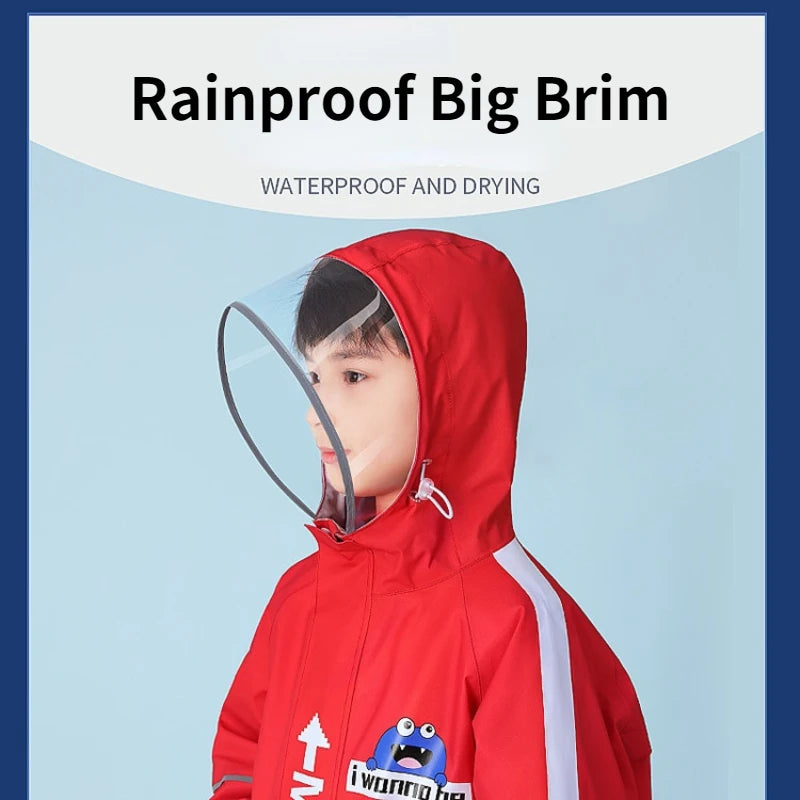 Children's Waterproof Raincoat with Schoolbag | Perfect for School Days
