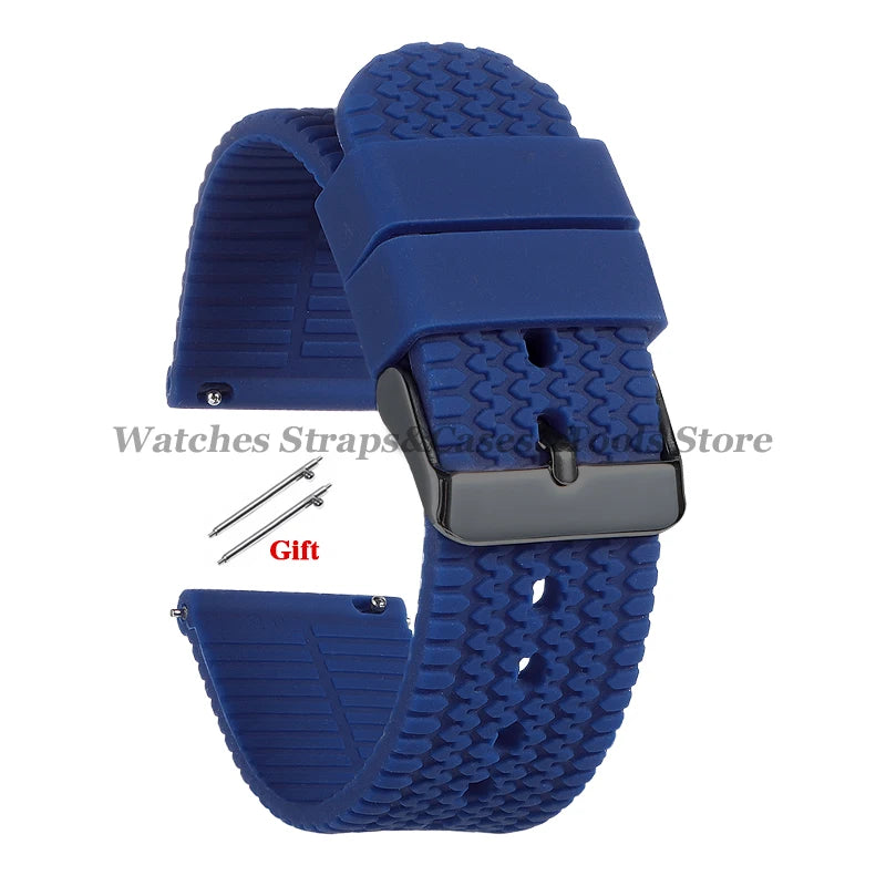 Soft Silicone Watch Bands | Quick Release Rubber Strap for All Watches