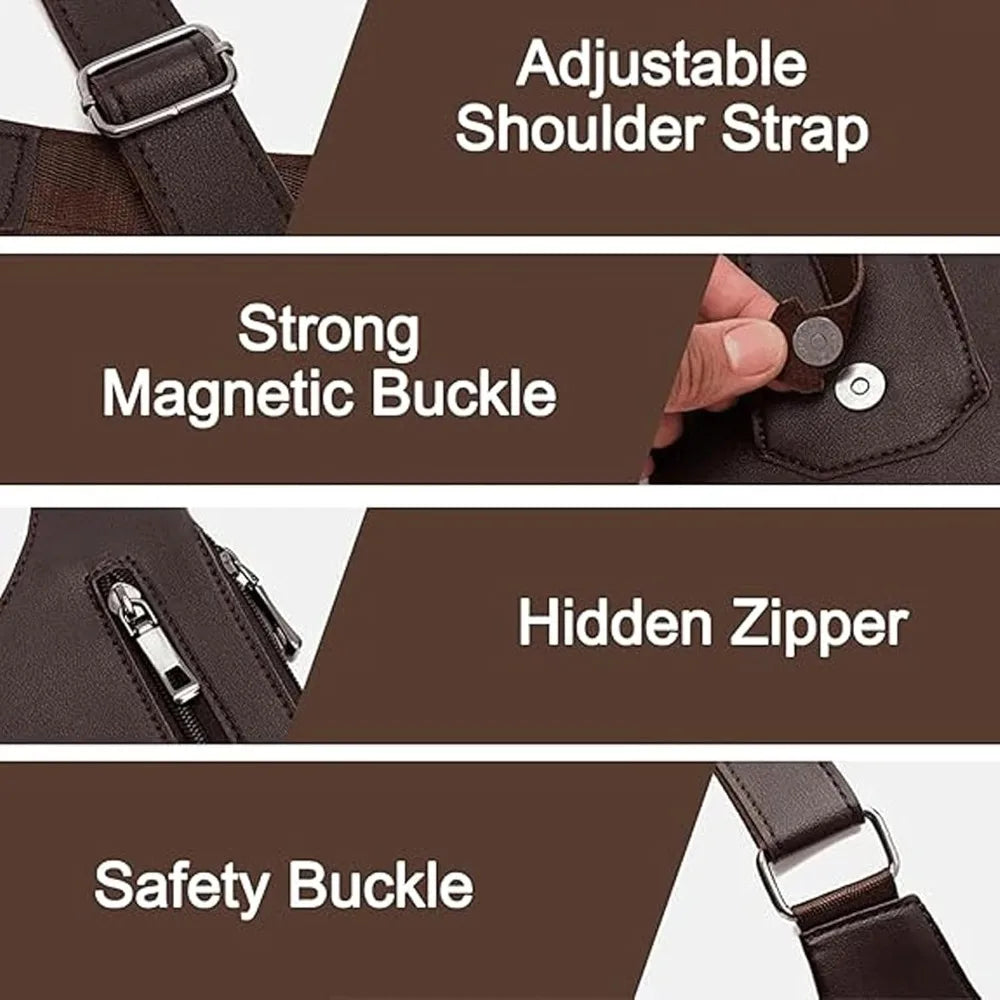 Bolso de hombro táctico antirrobo para hombre | Equipo para exteriores con múltiples bolsillos