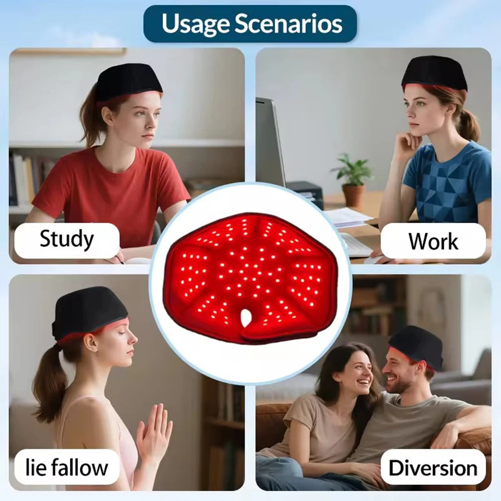 Near Infrared Red Light Therapy Cap for Hair Growth & Relaxation