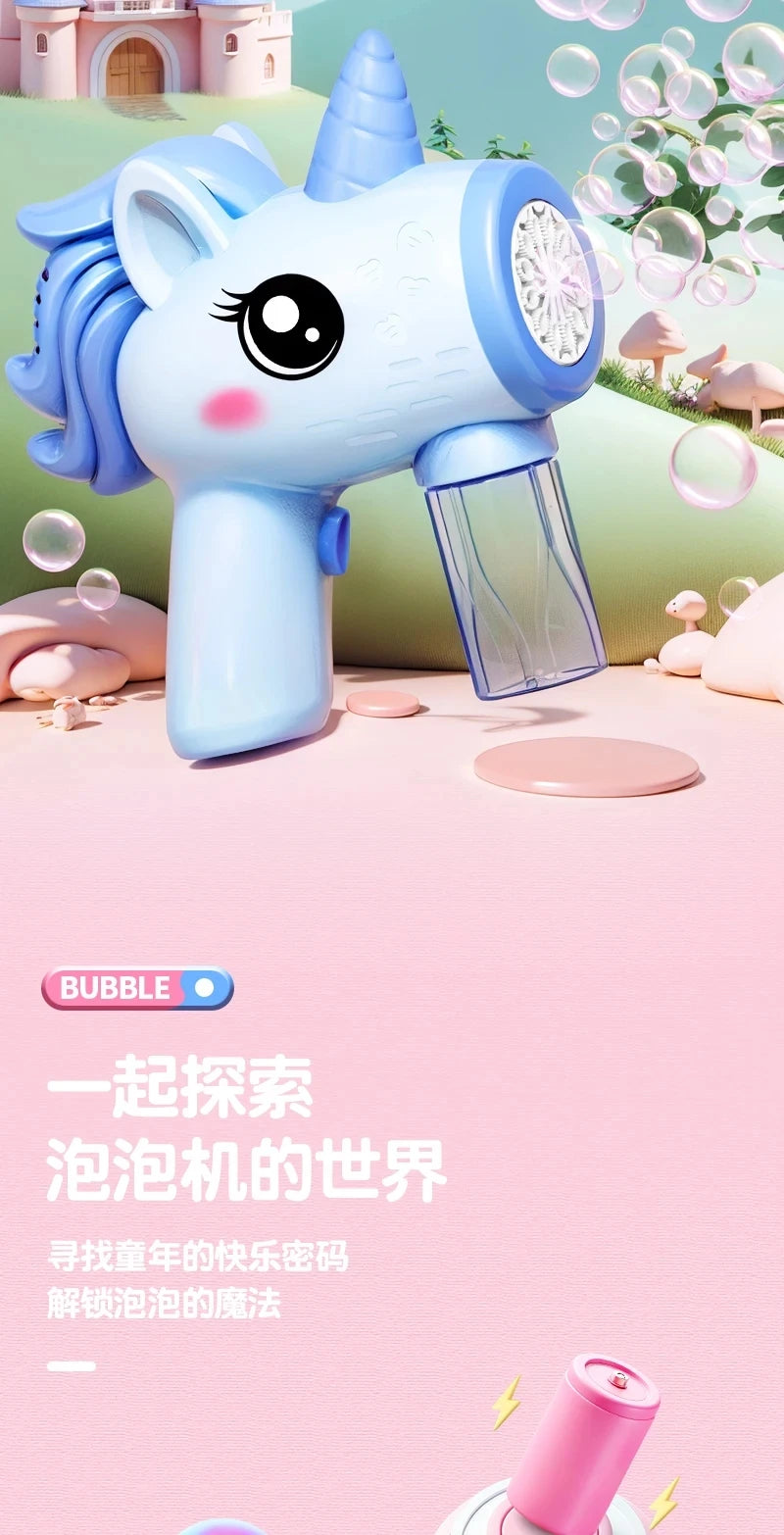 Unicorn Electric Bubble Gun | Automatic Soap Blower for Kids