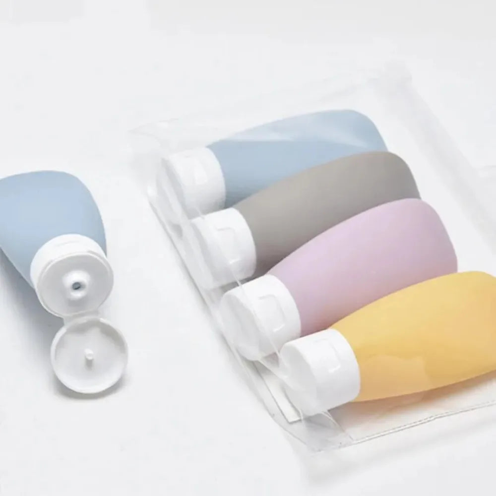 4Pcs 60ml Travel Bottle Set | Refillable Cosmetic Containers