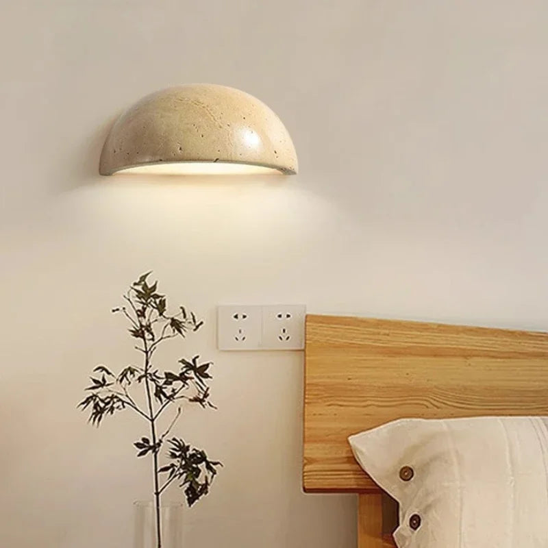 Retro Yellow Travertine Wall Light | Wabi Sabi Style Lamp