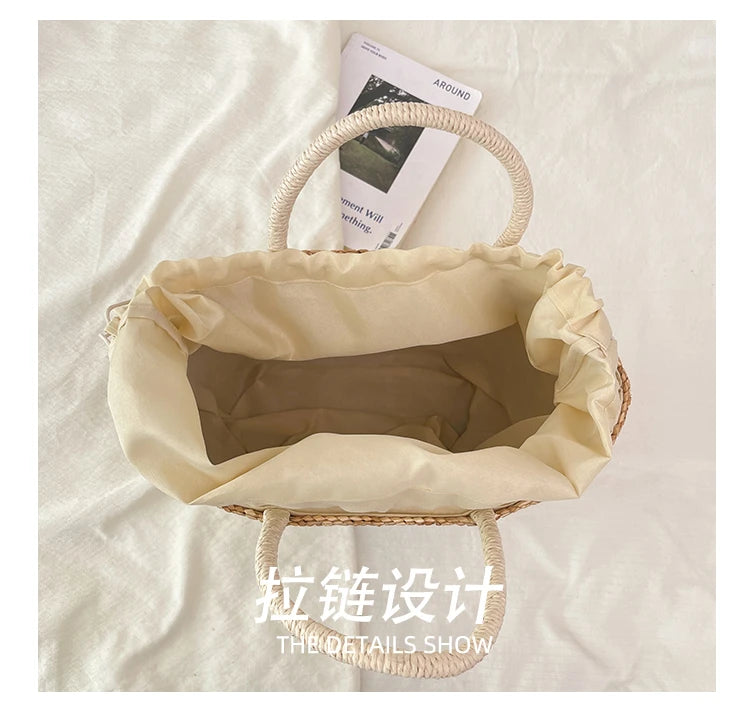 Casual Sweet Tote Bags | Perfect Straw Embroidery Shoulder Bag