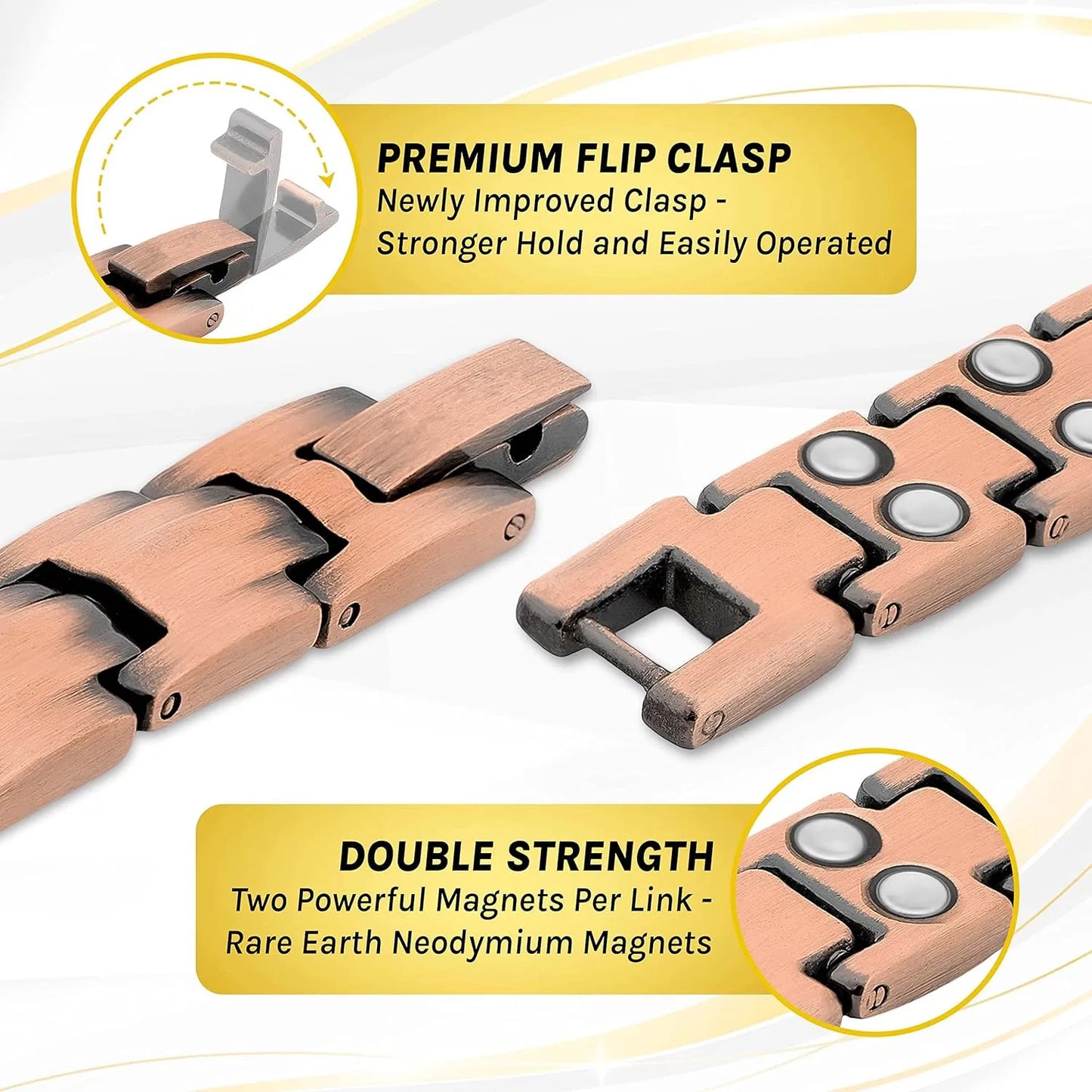 Premium Pure Copper Magnetic Therapy Bracelet | Unisex Wristband