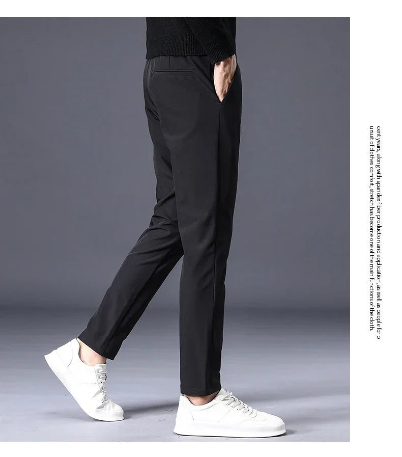 Winter Warm Fleece Men's Business Casual Pants | Stylish Thermal Trousers