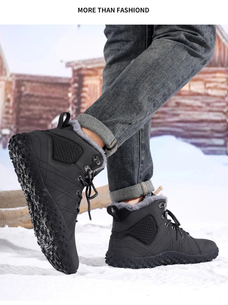 Winter Snow Boots for Men Women Warm Fur Lined Ankle Trekking Shoes Anti Slip Outdoor Boots