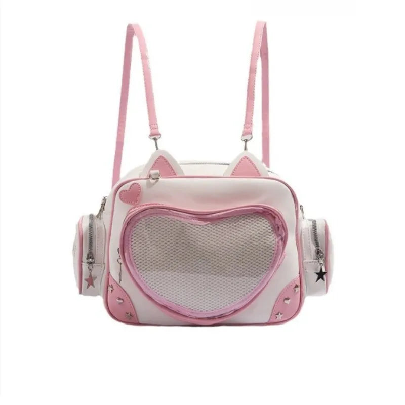 Cute Cat Rivet Backpack for Women | Chic Y2K Aesthetic Style