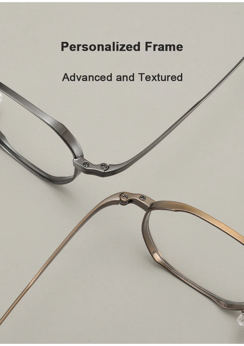 Luxury Retro Polygon Eyeglasses | Ultra-Light Pure Titanium Frames