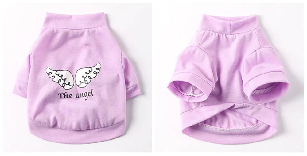 Angel Pattern Puppy Dog T-shirt | Cute Summer Pet Vest for Dogs