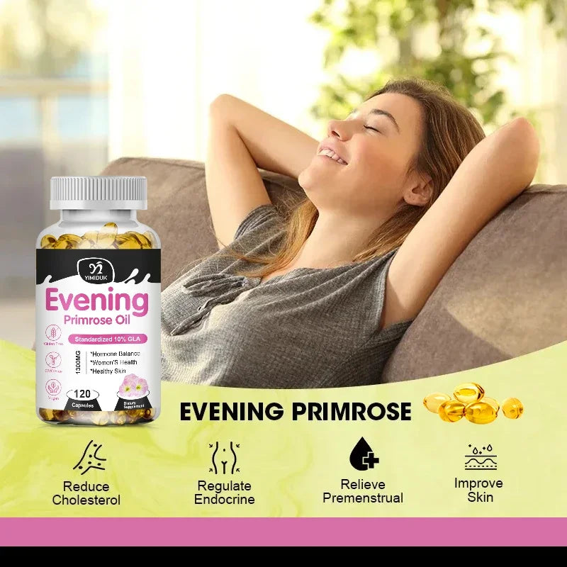 Evening Primrose Oil 1300mg | Balance Hormones & Enhance Skin Health