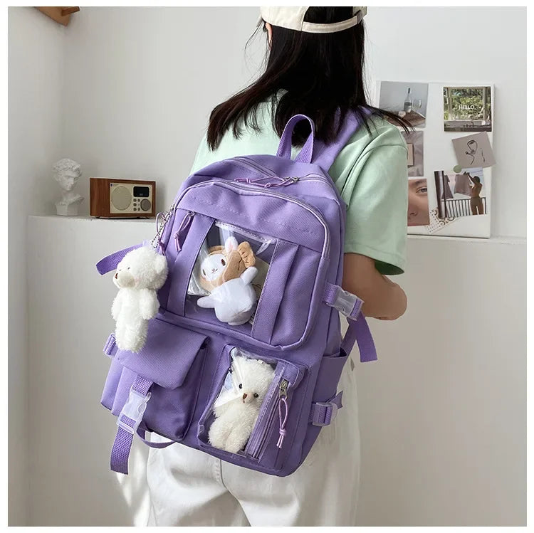Cute Girls' Korean Style Backpack | Large Capacity Casual Bag