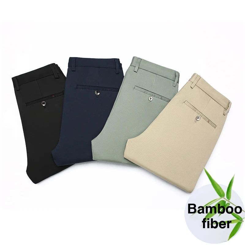 Men's Bamboo Fiber Casual Pants | Stylish Stretch Trousers